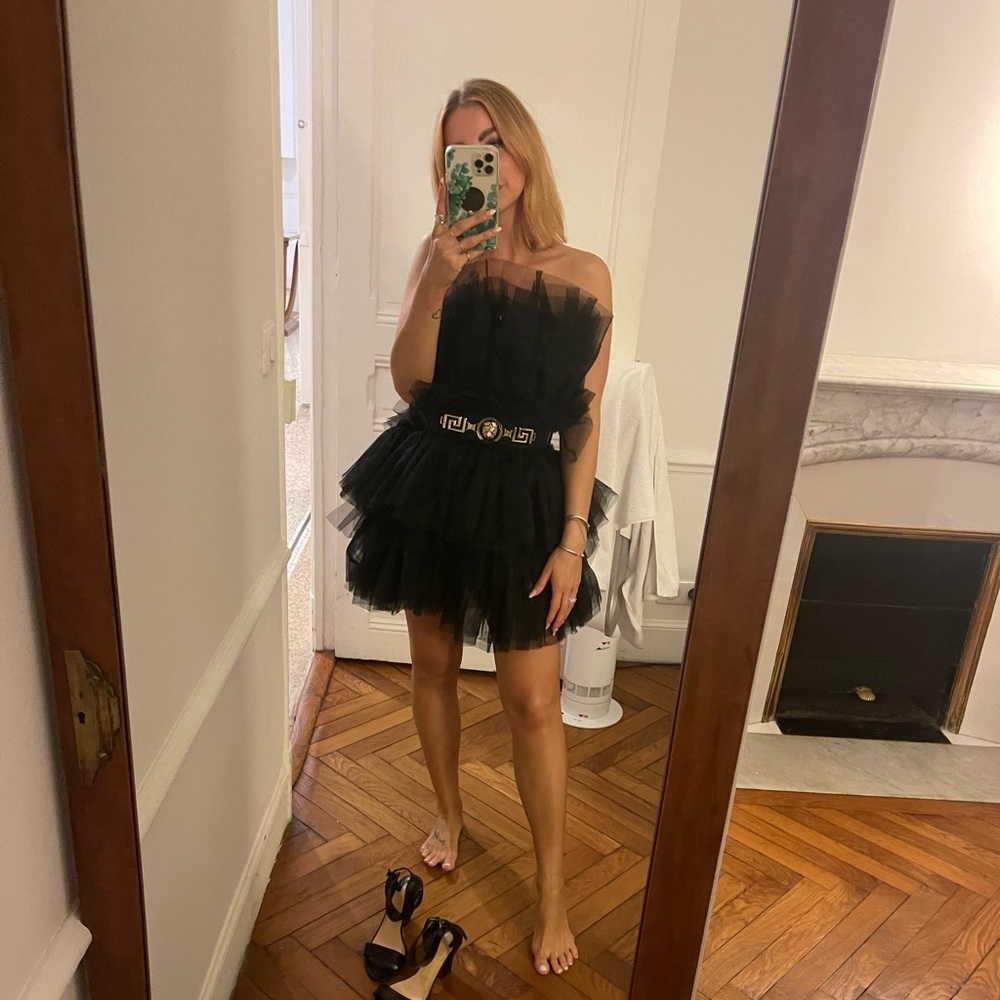 Black fluff dress